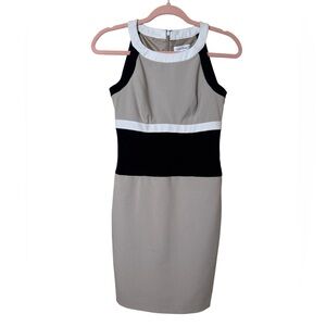 Calvin Klein Black and Tan Mini Dress